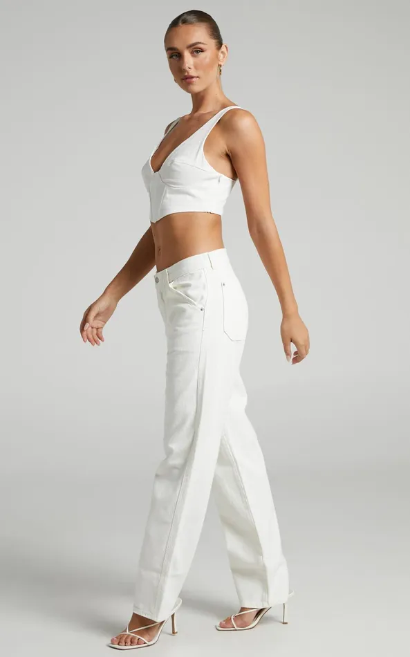Showpo Levi039s 8211 Dad Utility Jeans In White Rinse Women Jeans