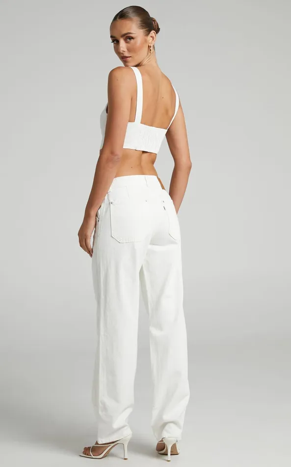 Showpo Levi039s 8211 Dad Utility Jeans In White Rinse Women Jeans