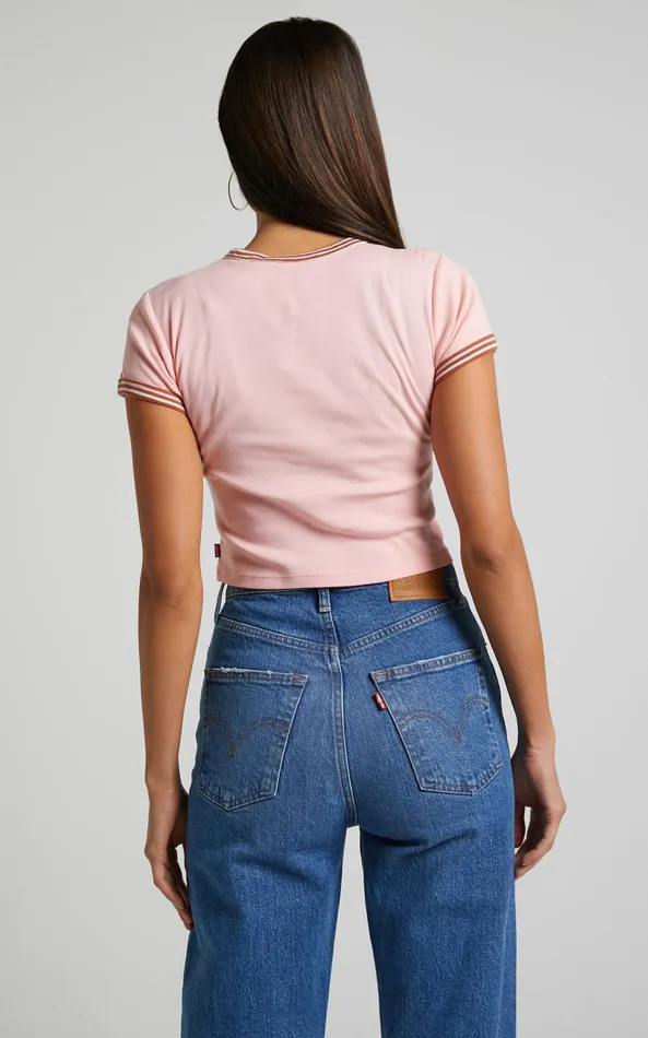 Showpo Levi039s 8211 GRAPHIC RINGER MINI TEE In Country Club Script Quartz Women Tops