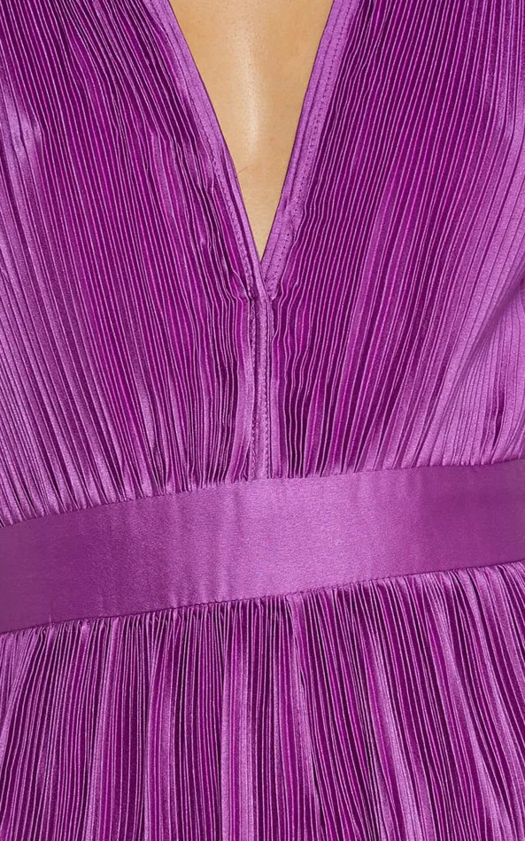 Showpo Lina Jumpsuit 8211 Plunge Neck Pleated Wide Leg Jumpsuit In Orchid Women Jumpsuits