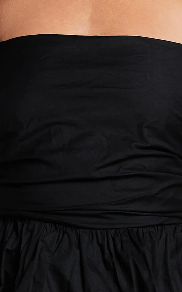 Showpo Linda Top 8211 Short Puff Sleeve Peplum In Black Women Tops