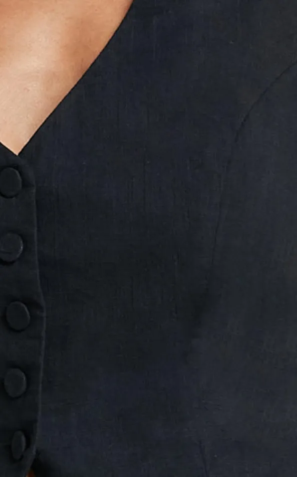 Showpo Linette Jumpsuit 8211 Halter Neck Button Through Vest Tailored Wide Leg Jumpsuit In Black Women Shop Conscious
