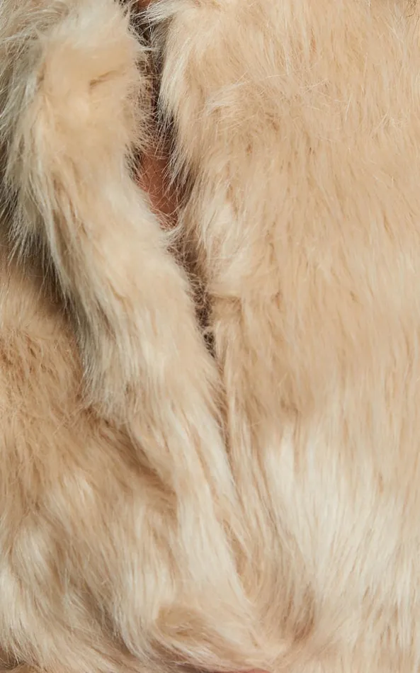 Showpo Lioness 8211 Bada Bing Faux Fur In Beige Women Jackets and Coats