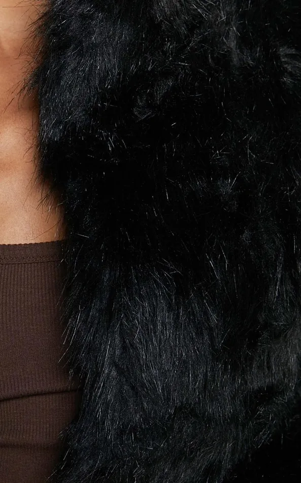 Showpo Lioness 8211 Bada Bing Faux Fur In Onyx Women Jackets and Coats