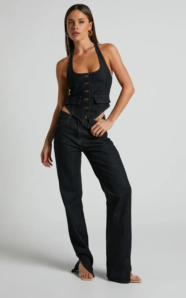 Showpo Lioness 8211 Crawford Jeans In Dark Denim Women Denim