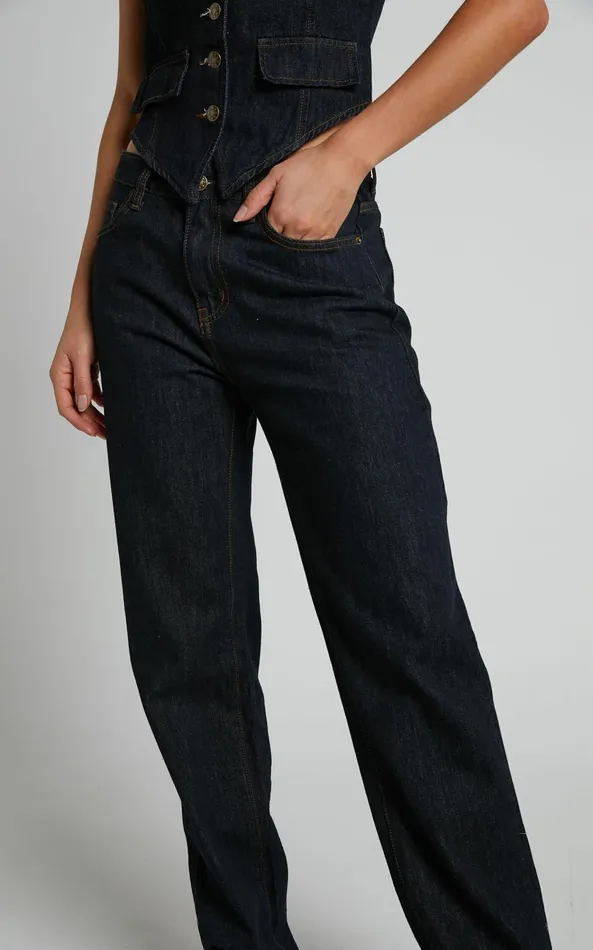 Showpo Lioness 8211 Crawford Jeans In Dark Denim Women Denim