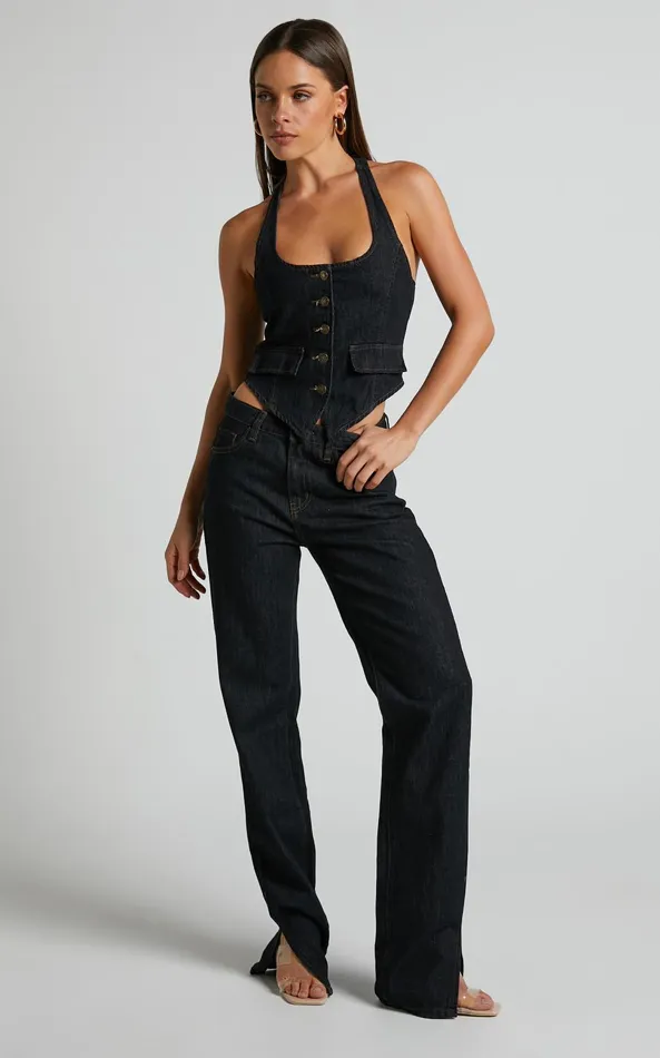 Showpo Lioness 8211 Crawford Jeans In Dark Denim Women Denim