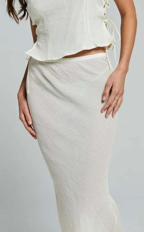 Showpo Lioness 8211 Endless Maxi Skirt In Ivory Women Skirts