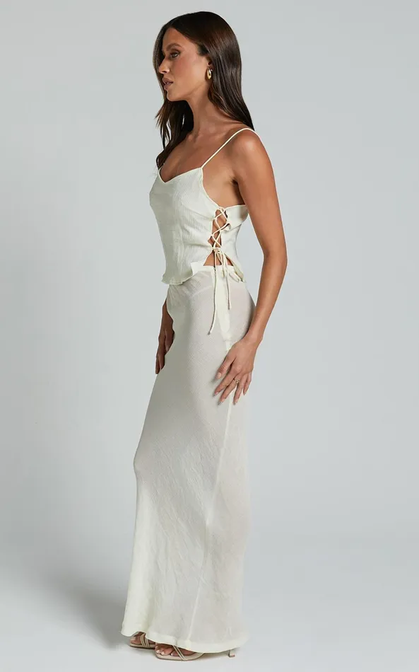 Showpo Lioness 8211 Endless Maxi Skirt In Ivory Women Skirts