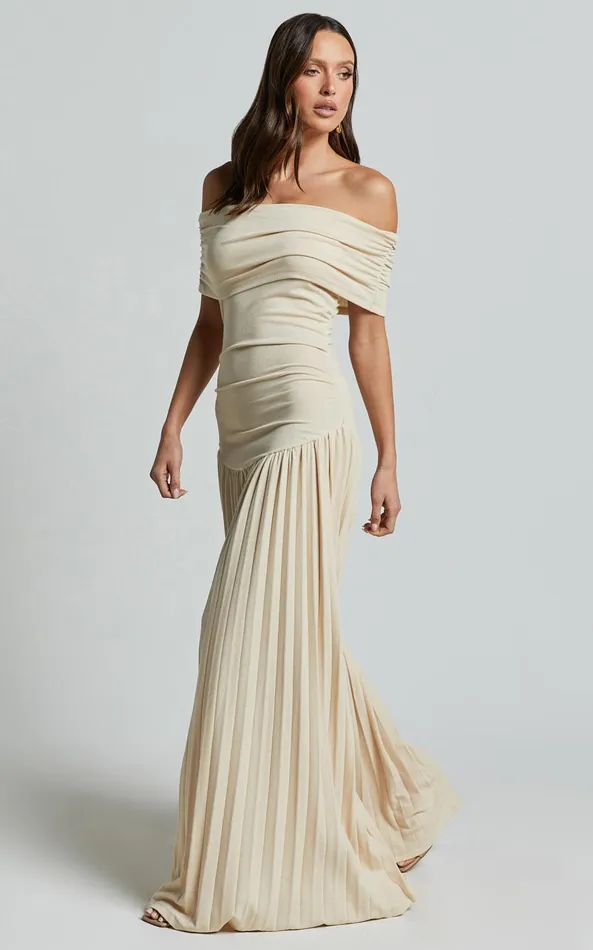 Showpo Lioness 8211 Field Of Dreams Maxi Dress In Oatmeal Women Dresses