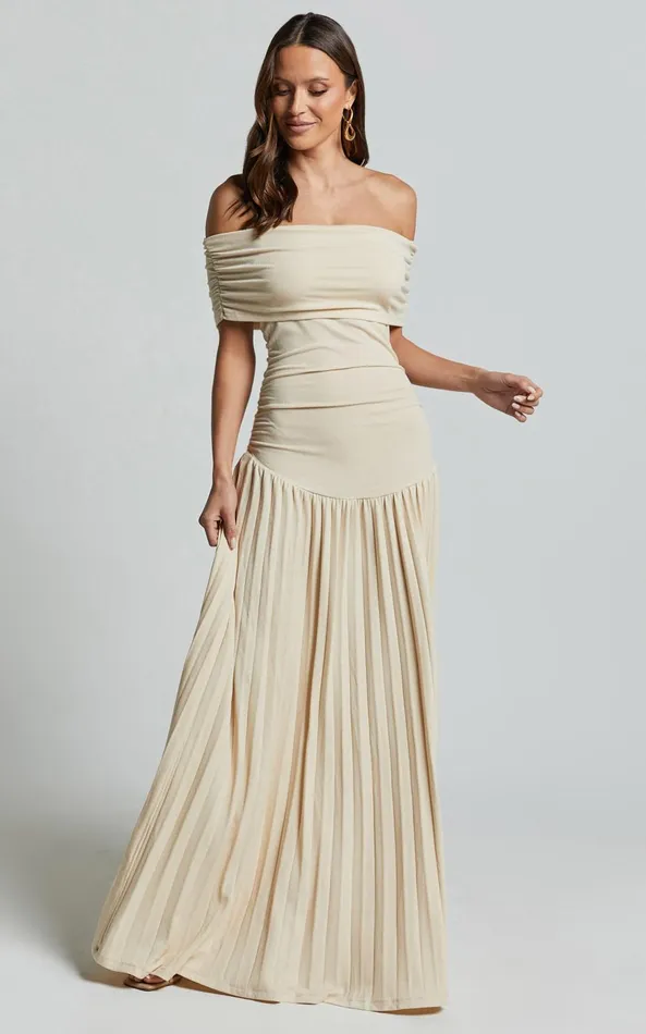 Showpo Lioness 8211 Field Of Dreams Maxi Dress In Oatmeal Women Dresses