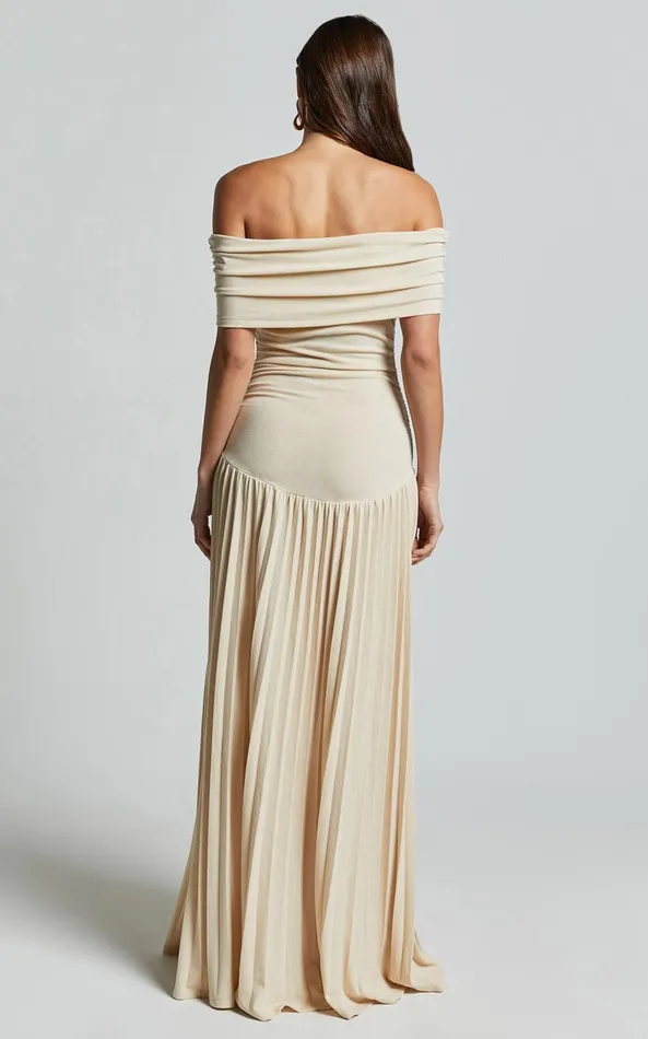 Showpo Lioness 8211 Field Of Dreams Maxi Dress In Oatmeal Women Dresses