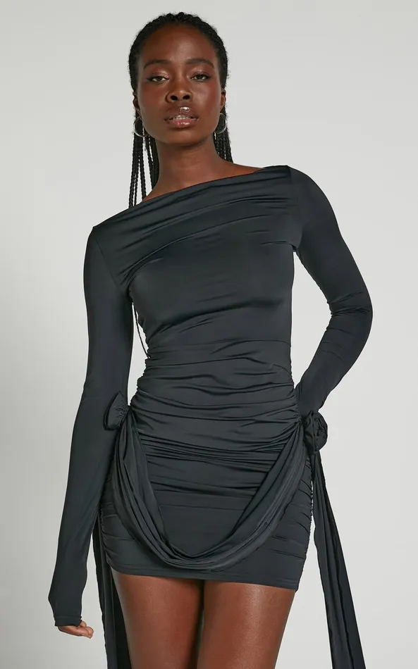 Showpo Lioness 8211 Glory Mini Dress In Onyx Women Dresses