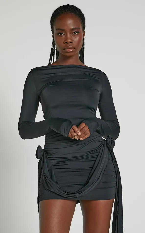 Showpo Lioness 8211 Glory Mini Dress In Onyx Women Dresses