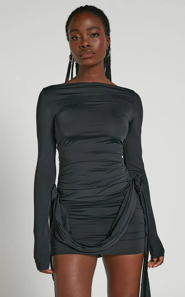 Showpo Lioness 8211 Glory Mini Dress In Onyx Women Dresses