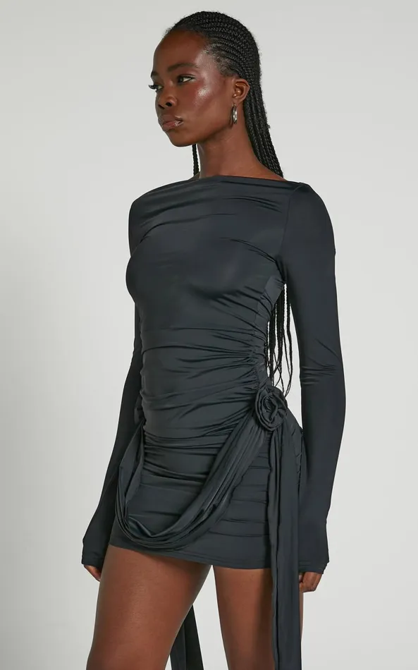 Showpo Lioness 8211 Glory Mini Dress In Onyx Women Dresses