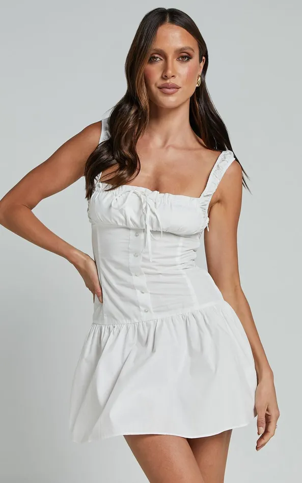 Showpo Lioness 8211 Heart Shaped Mini Dress In PORCELAIN Women Dresses