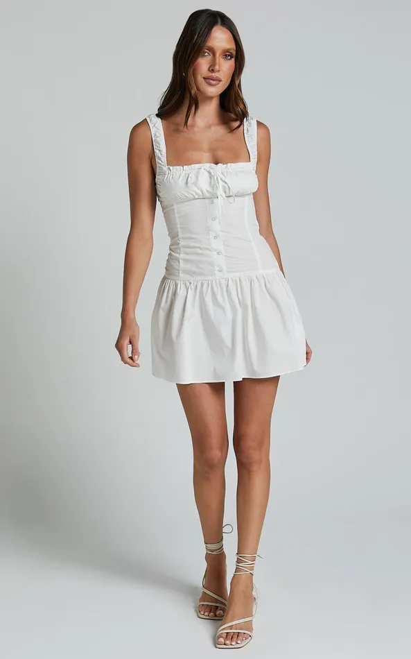 Showpo Lioness 8211 Heart Shaped Mini Dress In PORCELAIN Women Dresses