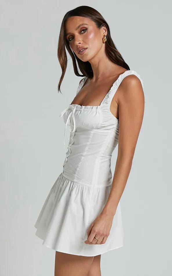 Showpo Lioness 8211 Heart Shaped Mini Dress In PORCELAIN Women Dresses
