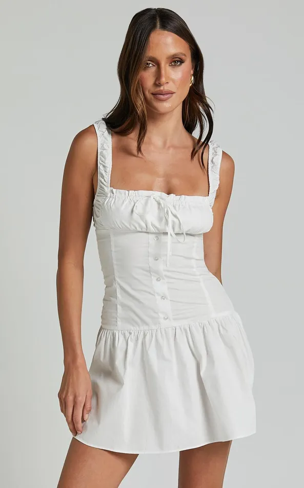 Showpo Lioness 8211 Heart Shaped Mini Dress In PORCELAIN Women Dresses