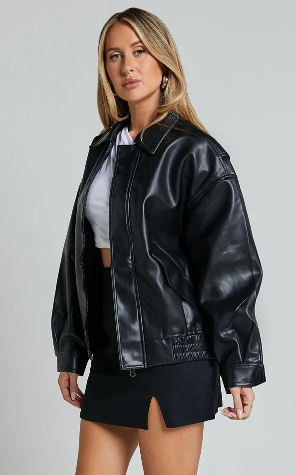 Showpo Lioness 8211 Kenny Bomber Jacket In Jet Black Women Jackets and Coats