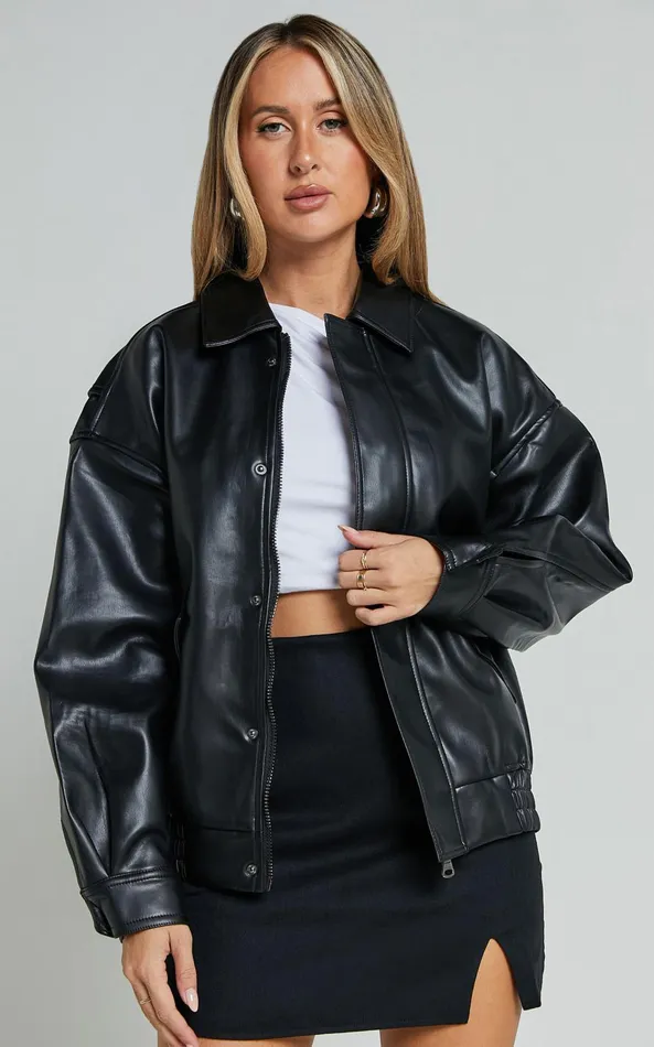 Showpo Lioness 8211 Kenny Bomber Jacket In Jet Black Women Jackets and Coats