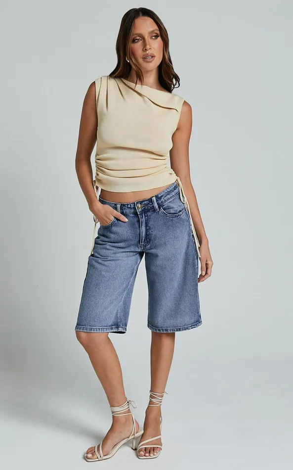 Showpo Lioness 8211 Kurt Culottes Shorts In BLUE ACID Women Denim