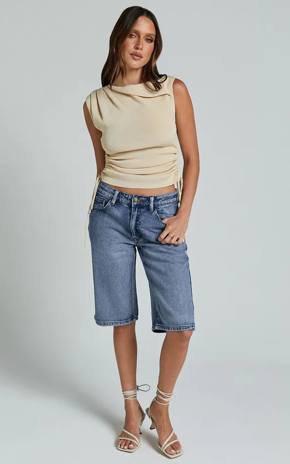 Showpo Lioness 8211 Kurt Culottes Shorts In BLUE ACID Women Denim