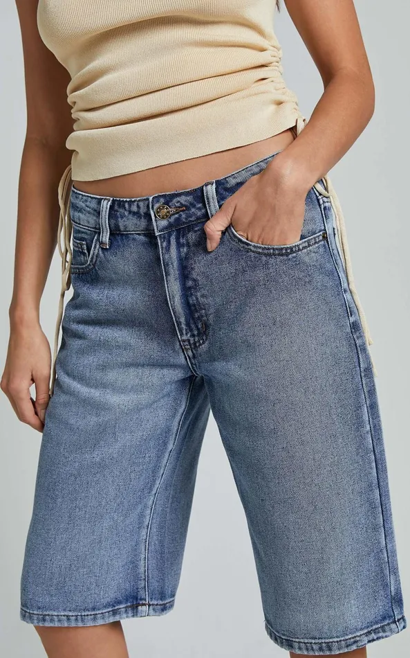 Showpo Lioness 8211 Kurt Culottes Shorts In BLUE ACID Women Denim
