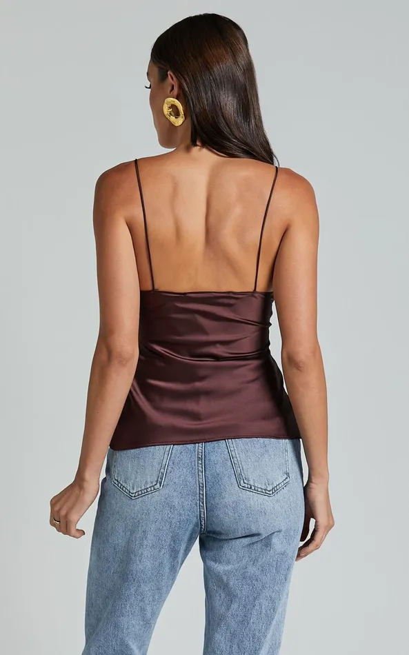 Showpo Lioness 8211 Mariah Cami Top In GARNET Women Tops