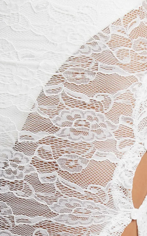 Showpo Lioness 8211 Mayfair Lace Midi Skirt In White Women Skirts