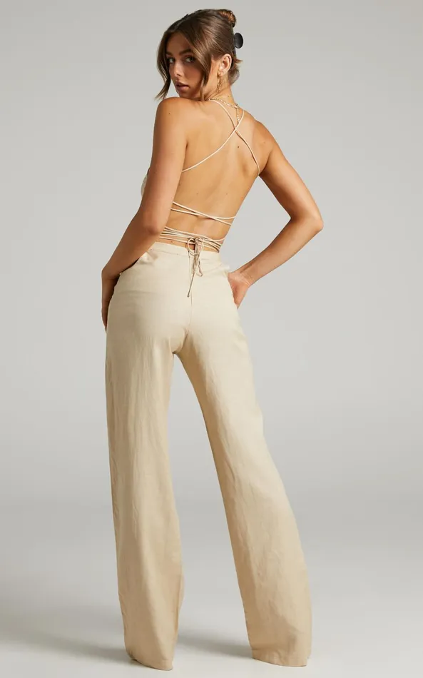 Showpo LIONESS 8211 Mid Rise Giza Cut Out Pant In Wheat Women Pants
