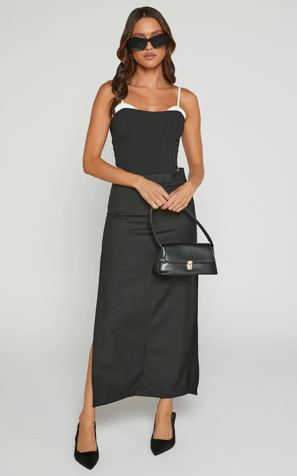 Showpo Lioness 8211 Minimalist Midi Skirt In Onyx Women Skirts