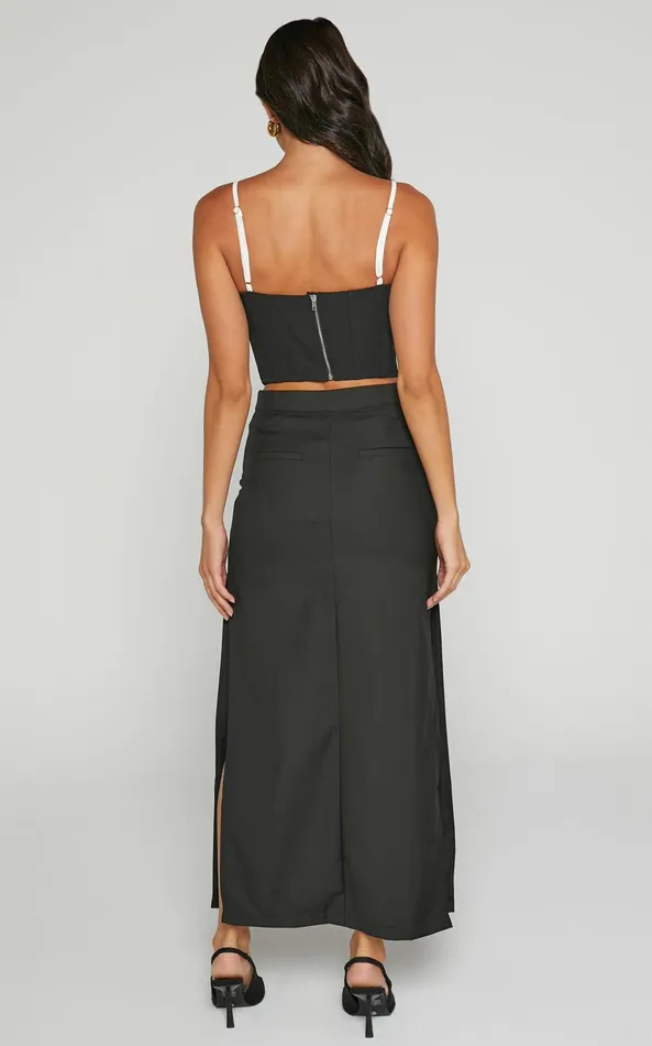 Showpo Lioness 8211 Minimalist Midi Skirt In Onyx Women Skirts
