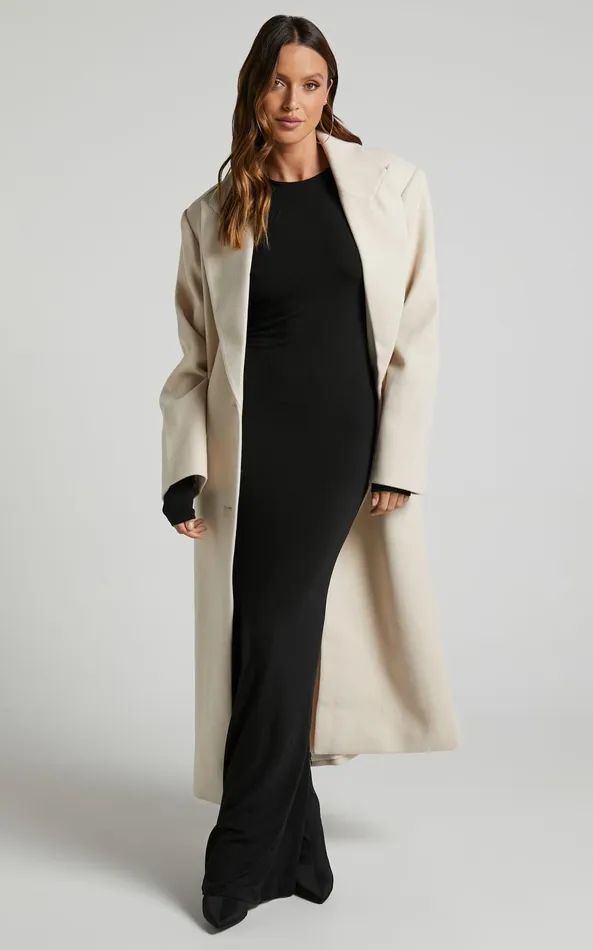 Showpo Lioness 8211 Olsen Coat In Cream Women Jackets and Coats