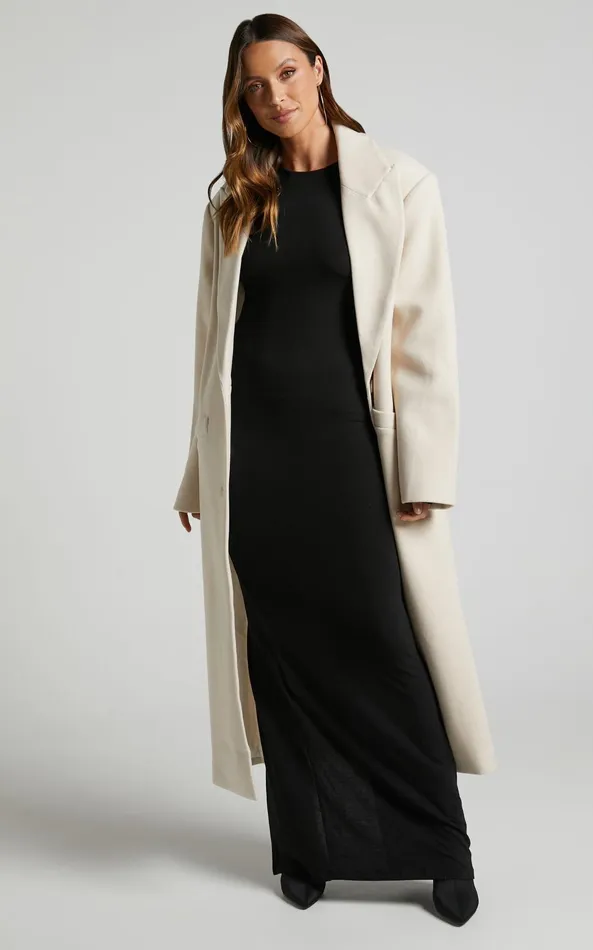 Showpo Lioness 8211 Olsen Coat In Cream Women Jackets and Coats