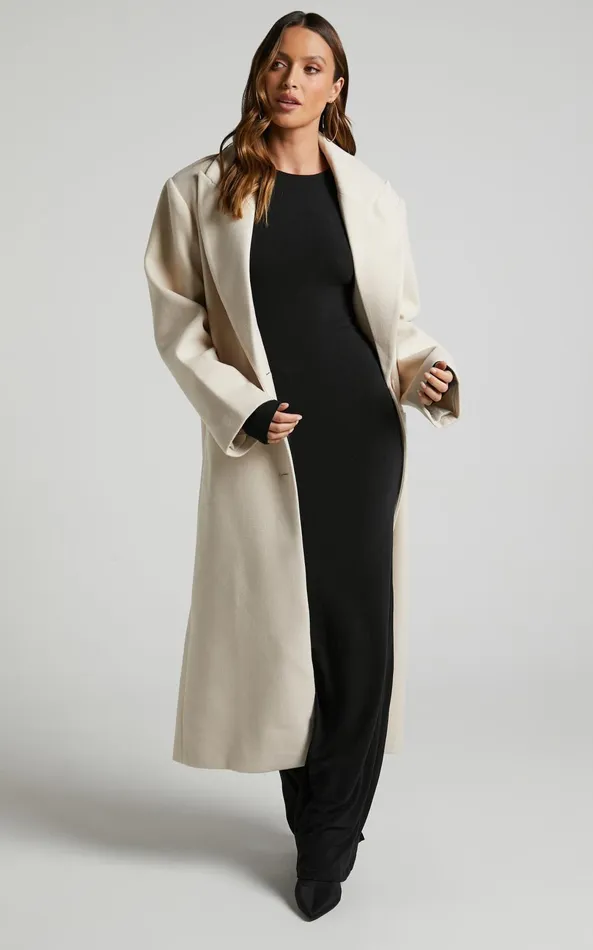 Showpo Lioness 8211 Olsen Coat In Cream Women Jackets and Coats