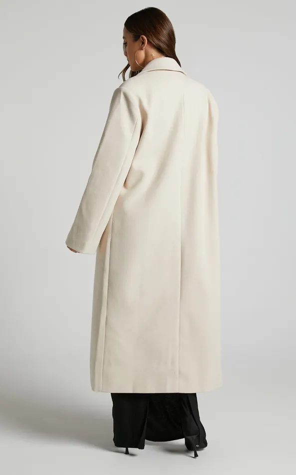 Showpo Lioness 8211 Olsen Coat In Cream Women Jackets and Coats