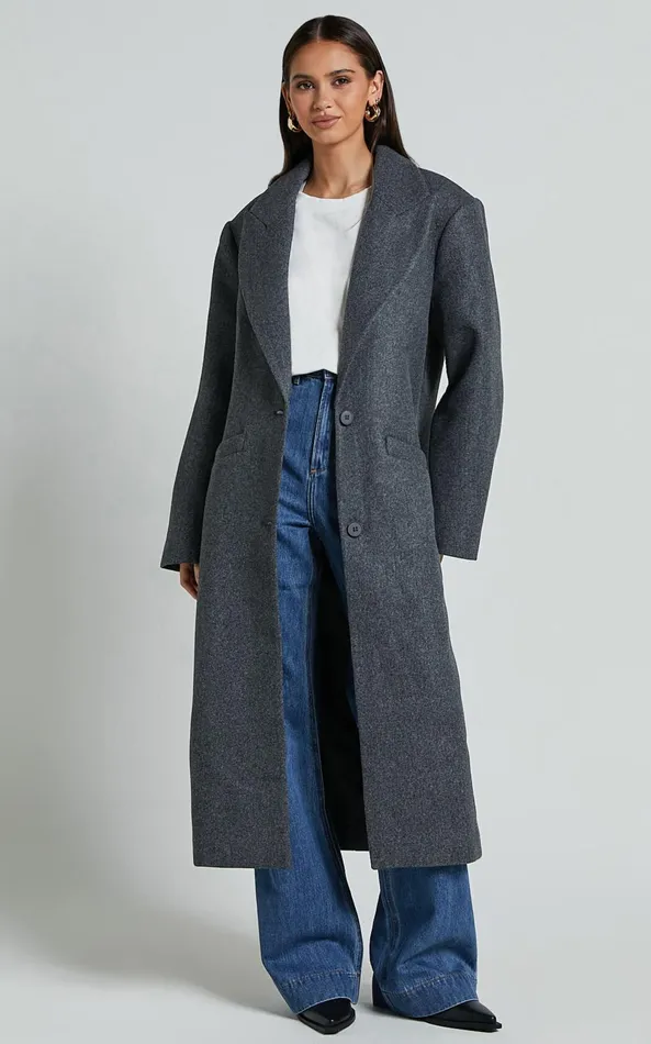 Showpo Lioness 8211 Olsen Coat In Grey Marle Women Jackets and Coats