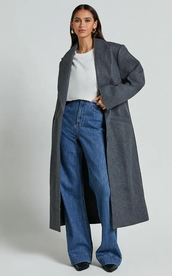 Showpo Lioness 8211 Olsen Coat In Grey Marle Women Jackets and Coats
