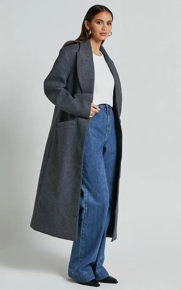 Showpo Lioness 8211 Olsen Coat In Grey Marle Women Jackets and Coats