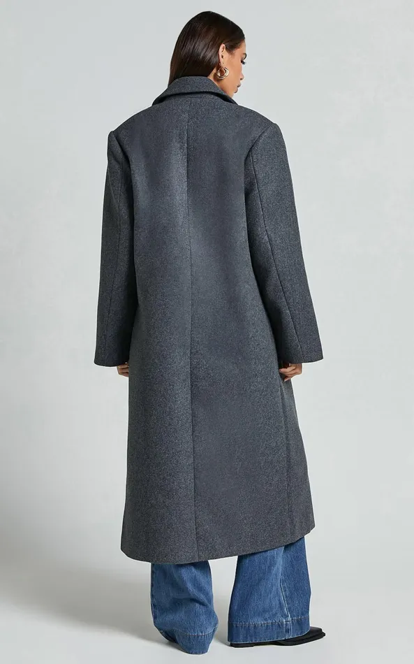Showpo Lioness 8211 Olsen Coat In Grey Marle Women Jackets and Coats