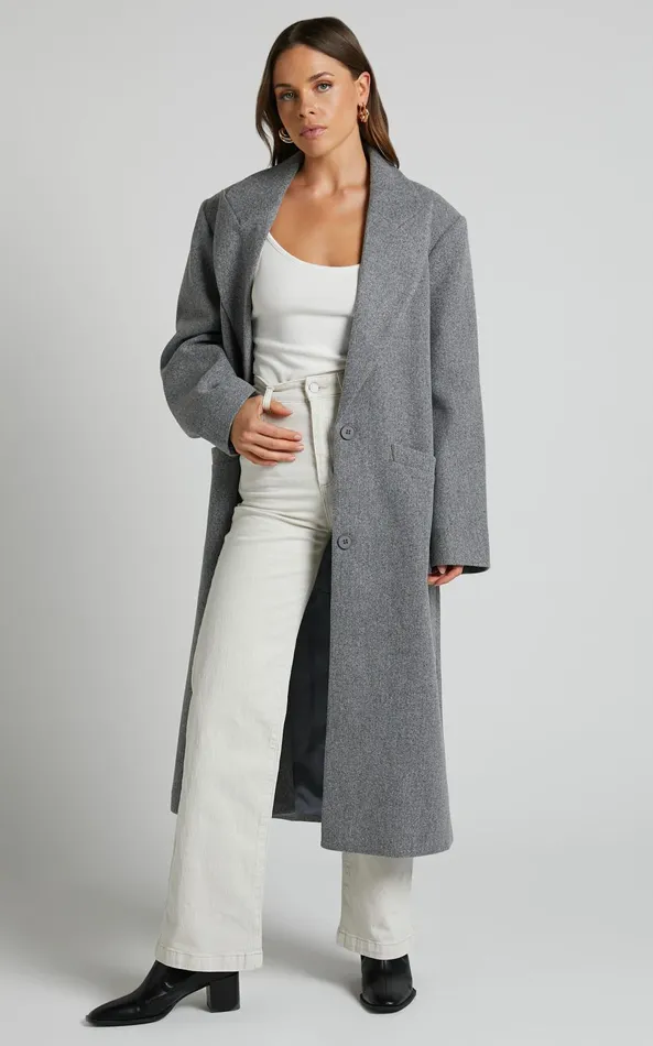 Showpo Lioness 8211 Olsen Coat In Slate Women Jackets and Coats