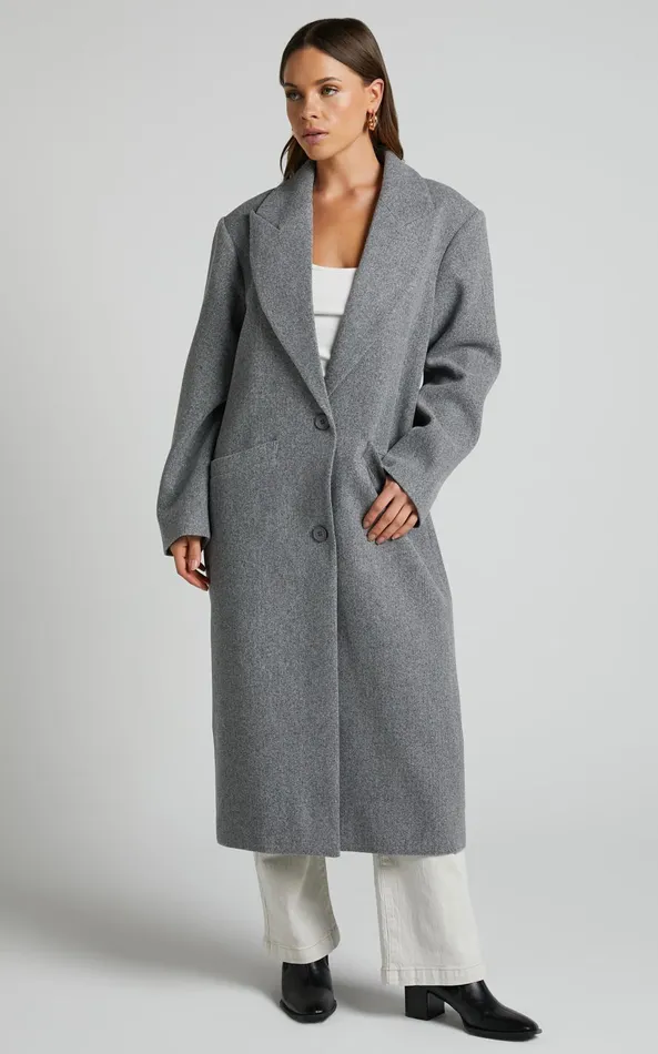 Showpo Lioness 8211 Olsen Coat In Slate Women Jackets and Coats