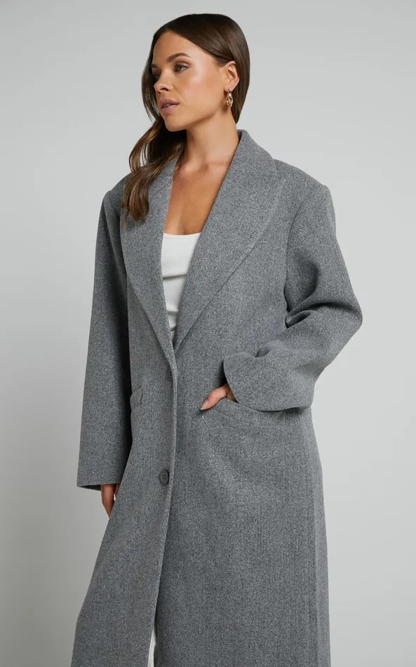 Showpo Lioness 8211 Olsen Coat In Slate Women Jackets and Coats