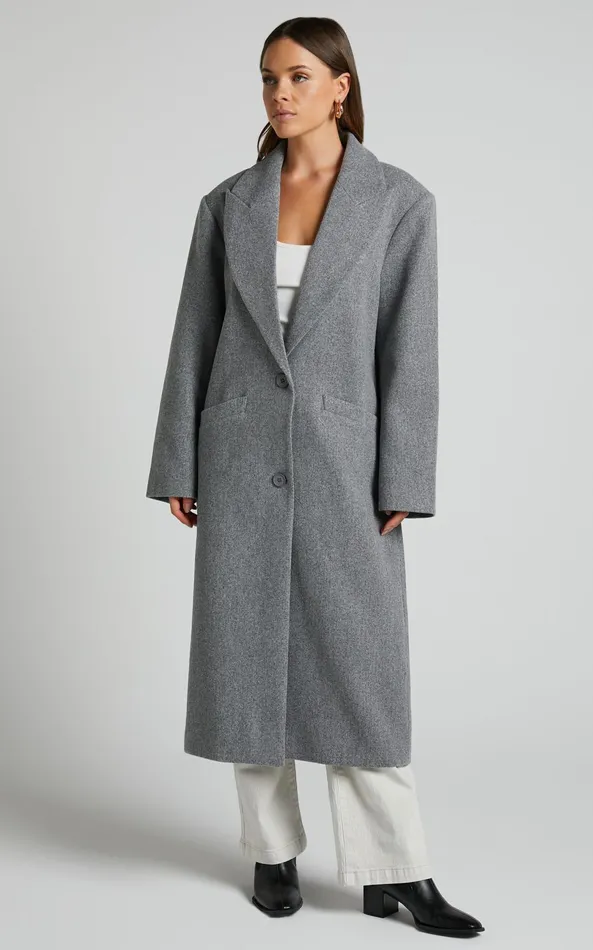 Showpo Lioness 8211 Olsen Coat In Slate Women Jackets and Coats