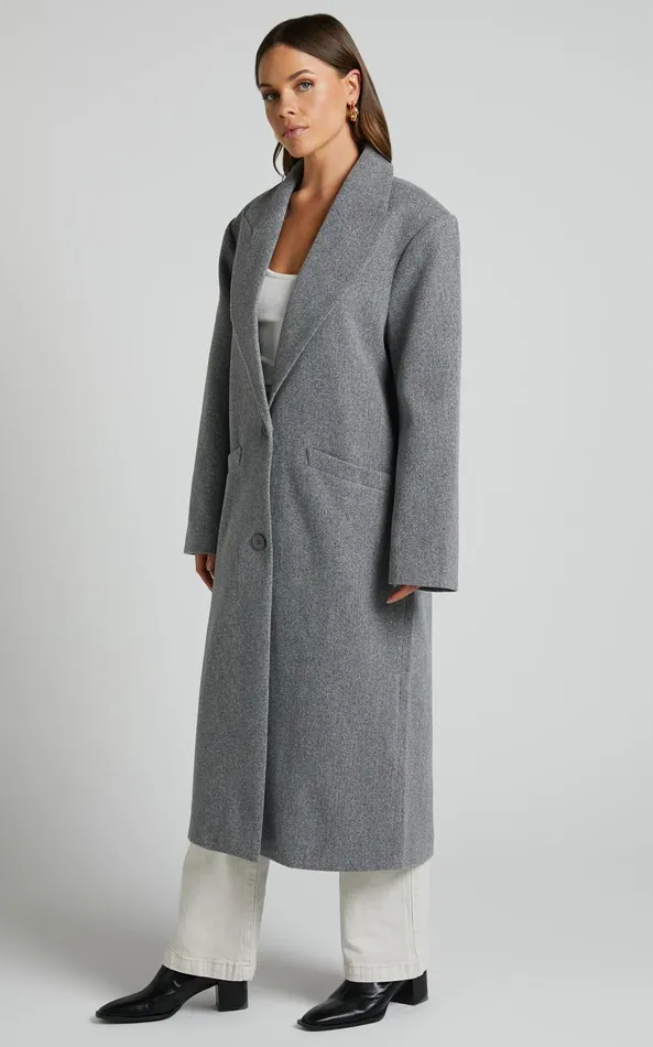 Showpo Lioness 8211 Olsen Coat In Slate Women Jackets and Coats