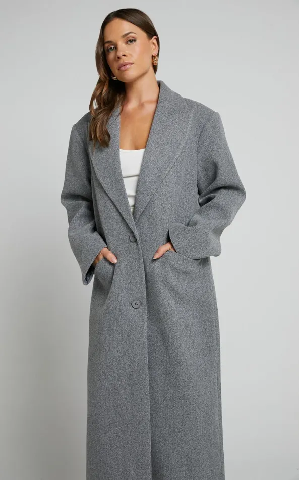 Showpo Lioness 8211 Olsen Coat In Slate Women Jackets and Coats