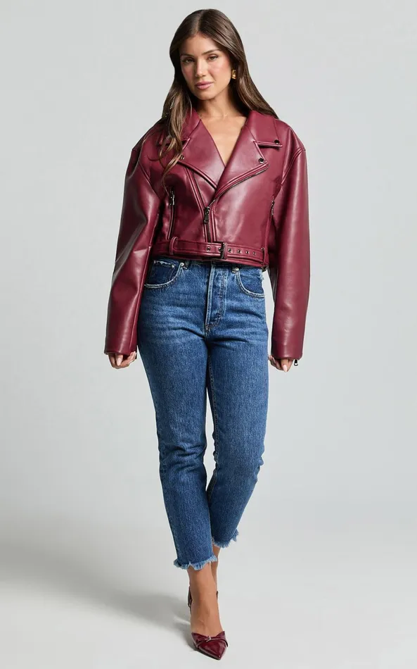 Showpo Lioness 8211 Staten Island PU Jacket In Mulberry Women Jackets and Coats Showpo Lioness 8211 Staten Island PU Jacket In Mulberry Women Jackets and Coats