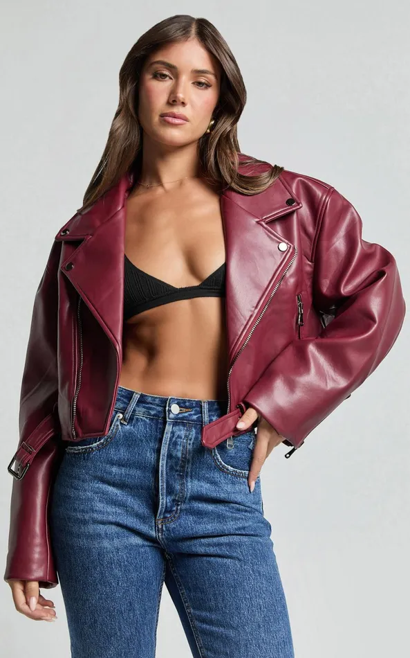 Showpo Lioness 8211 Staten Island PU Jacket In Mulberry Women Jackets and Coats Showpo Lioness 8211 Staten Island PU Jacket In Mulberry Women Jackets and Coats